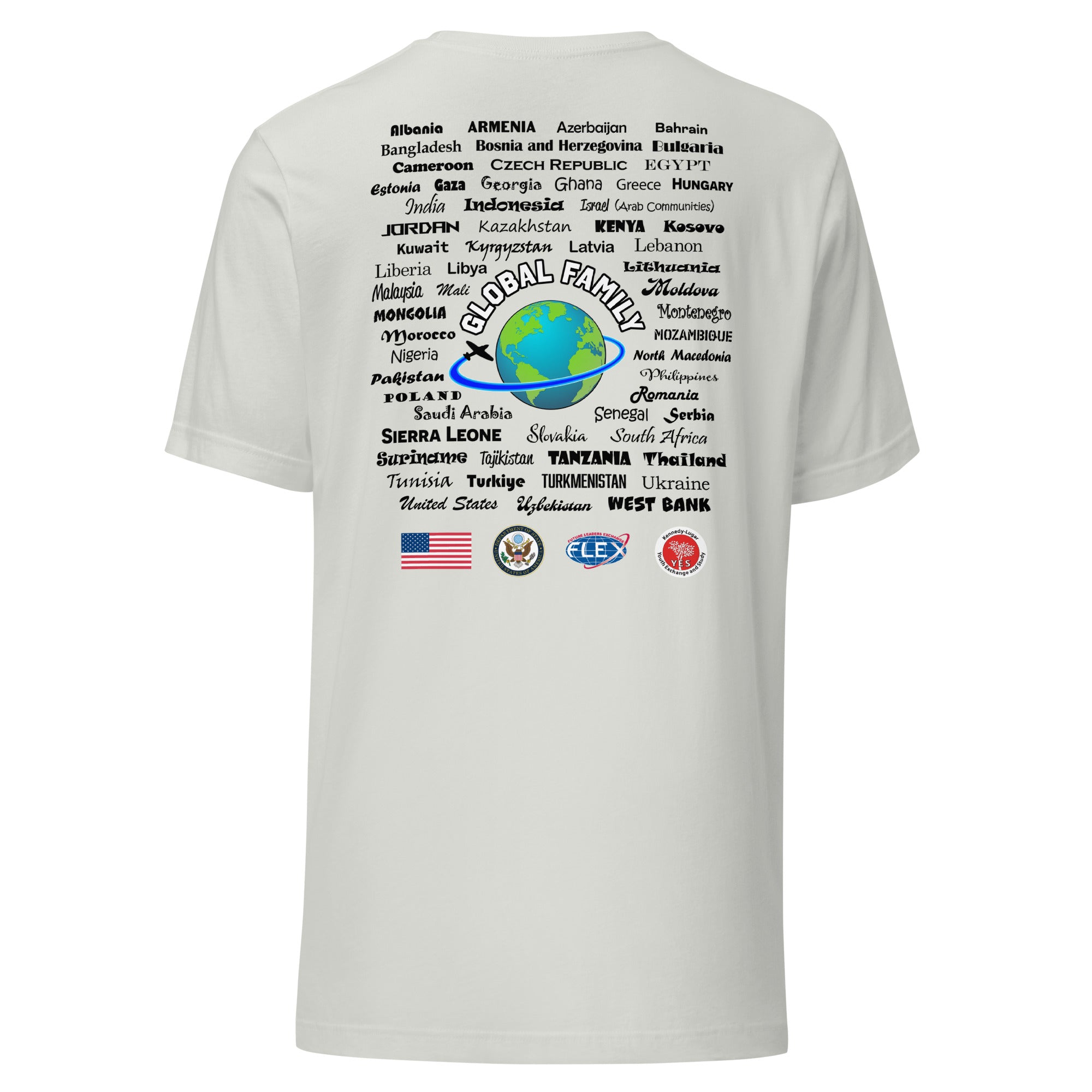 American Councils Countries T-shirt- Black Lettering