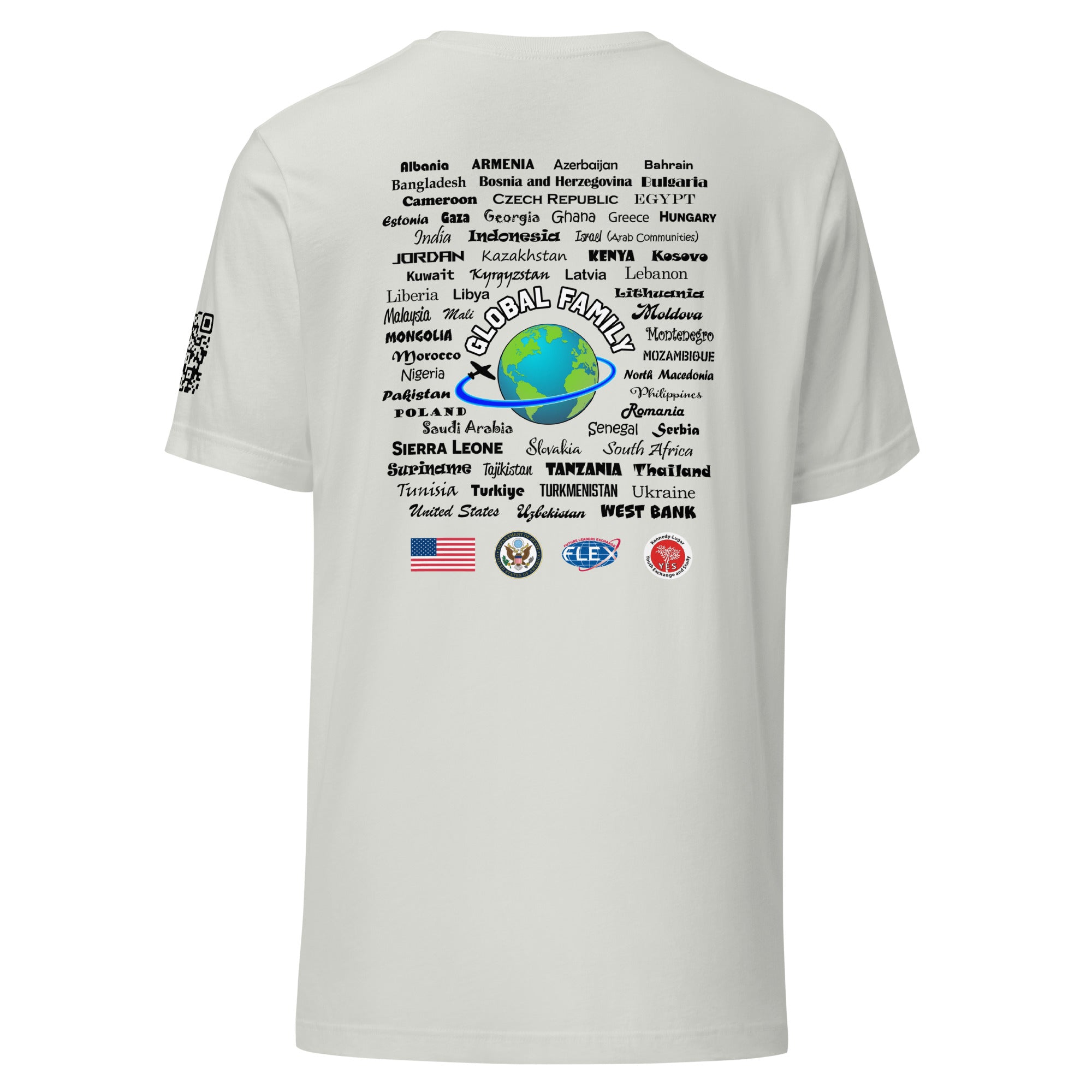 American Councils QR Code T-shirt- Black Lettering