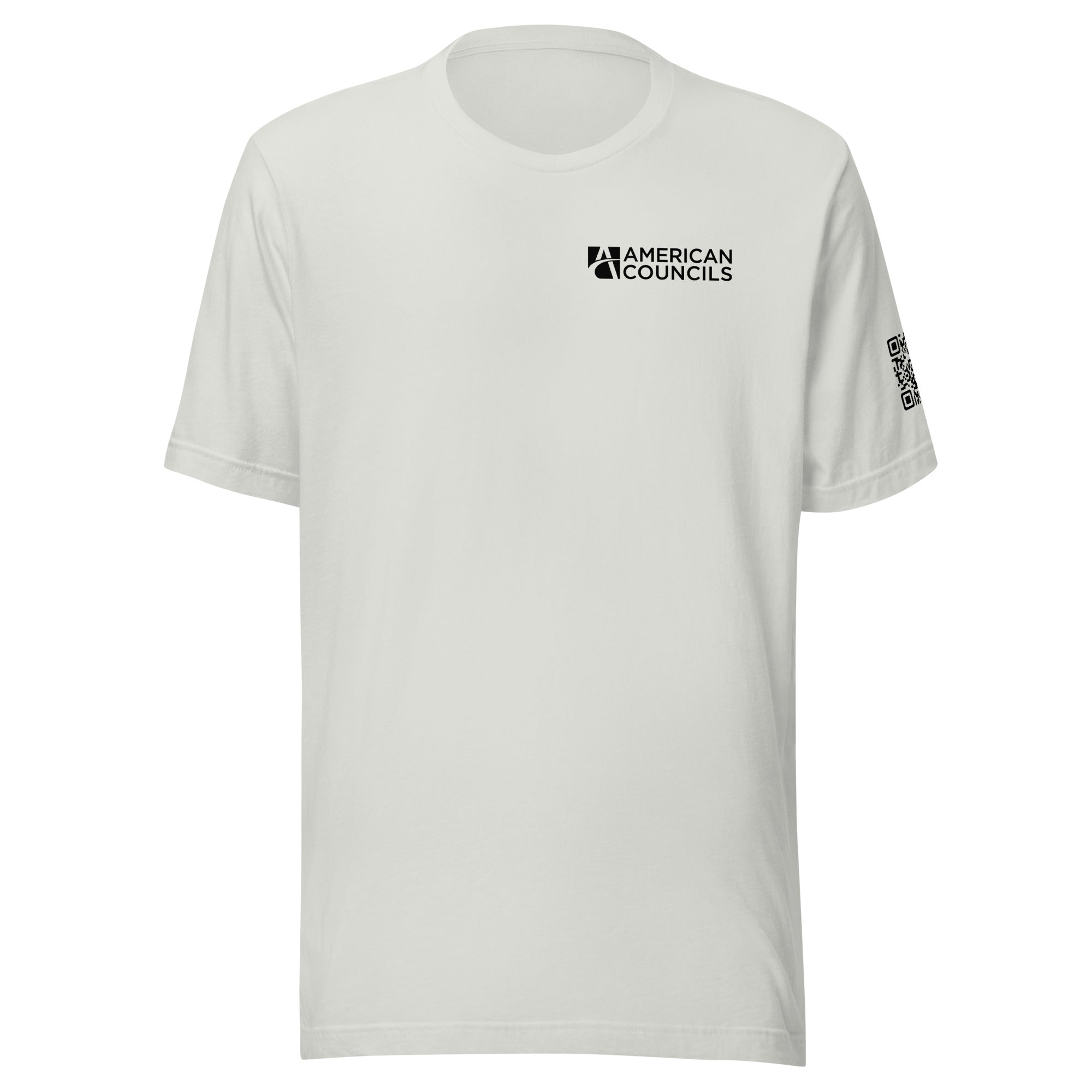 American Councils QR Code T-shirt- Black Lettering