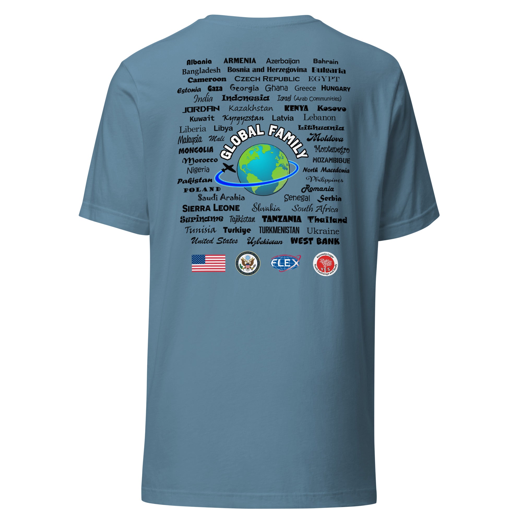 American Councils Countries T-shirt- Black Lettering