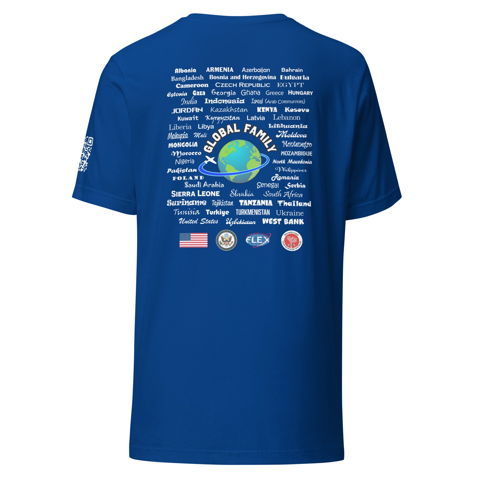 Colorado + Countries + QR Code T-shirt - White Lettering