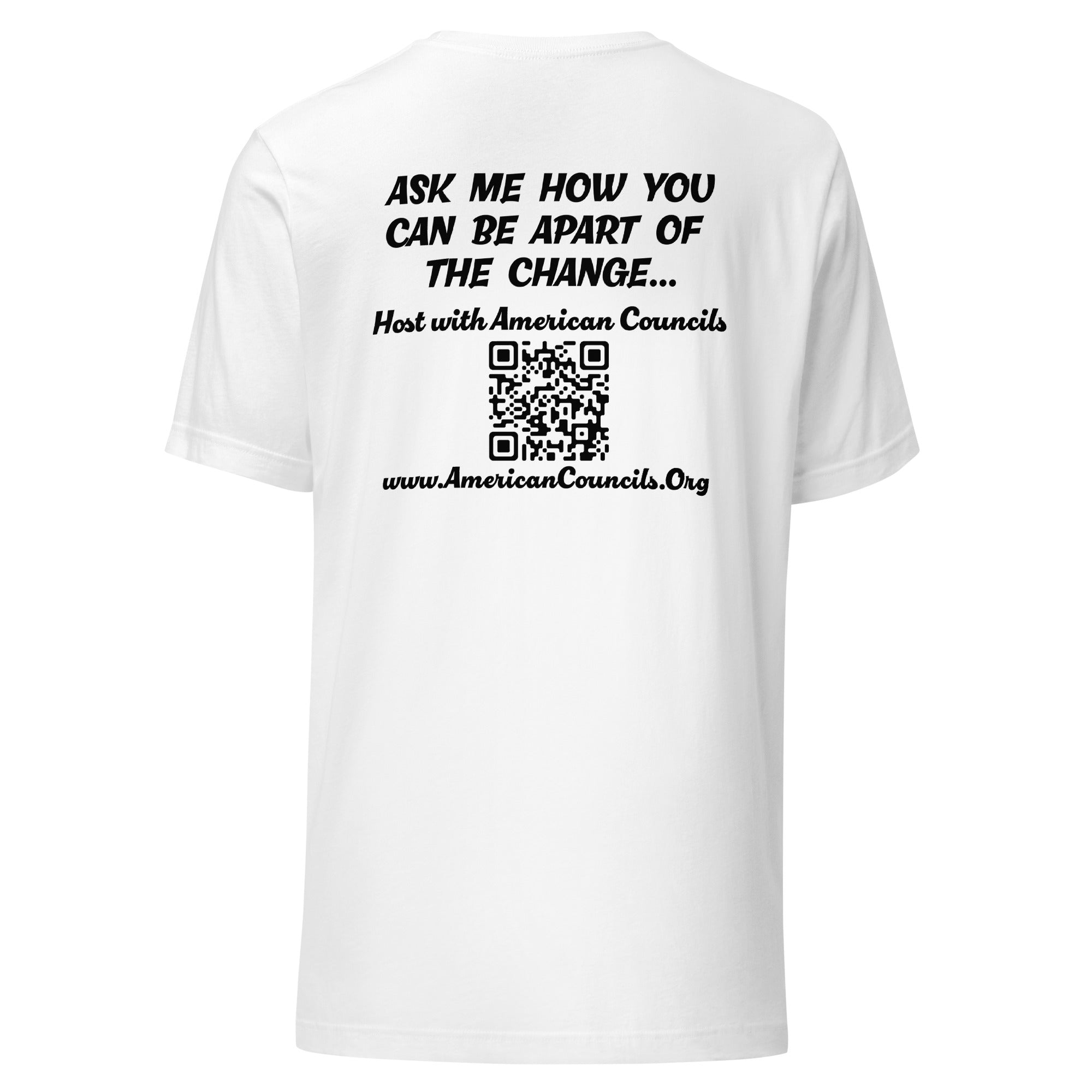 American Councils Promotion T-shirt- Black Lettering