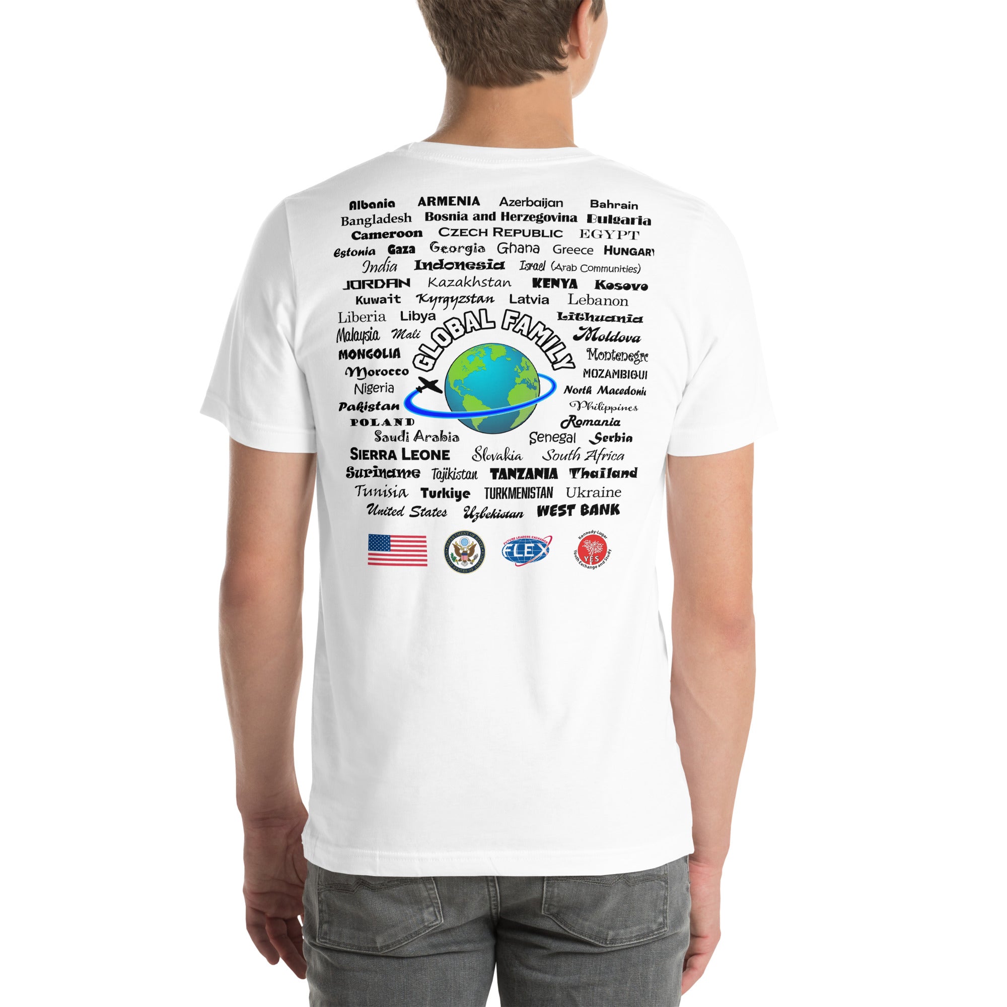 Wisconsin Countries T-shirt- Black Lettering