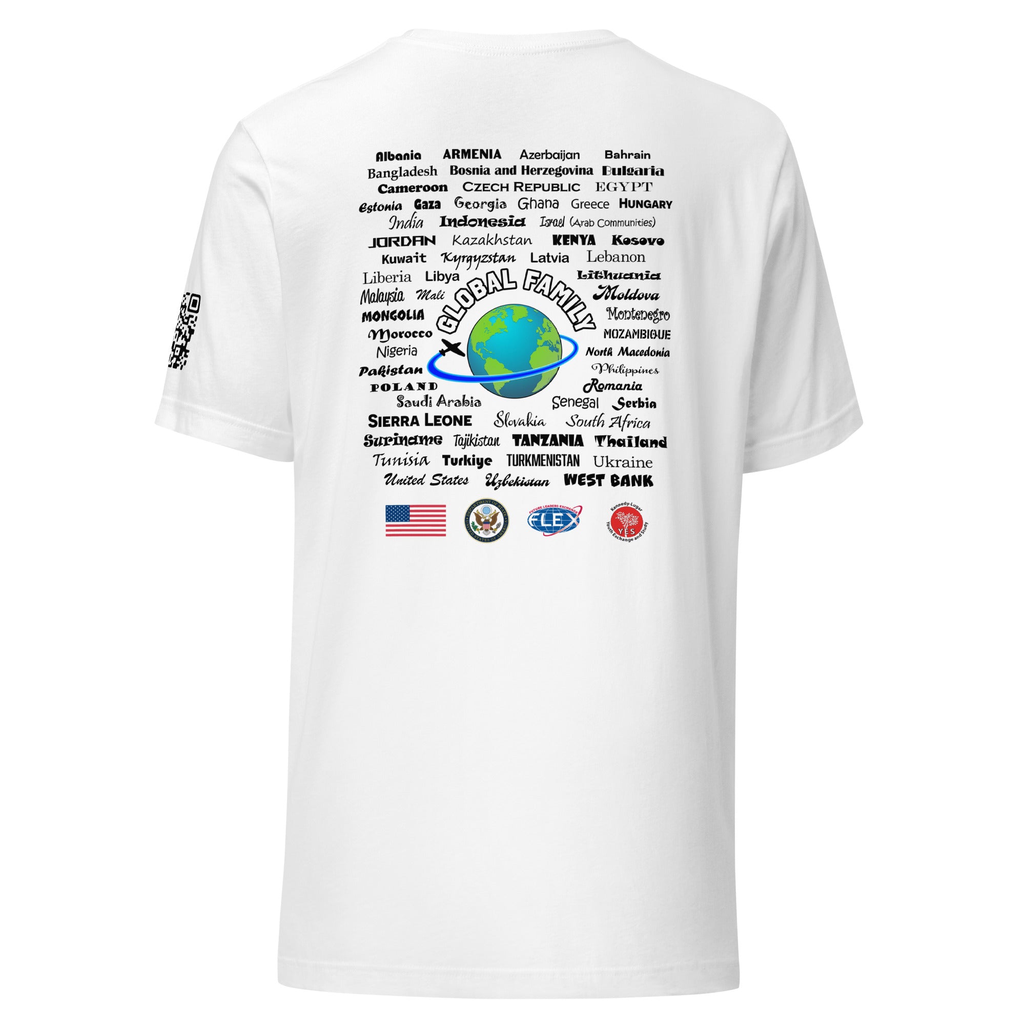 American Councils QR Code T-shirt- Black Lettering