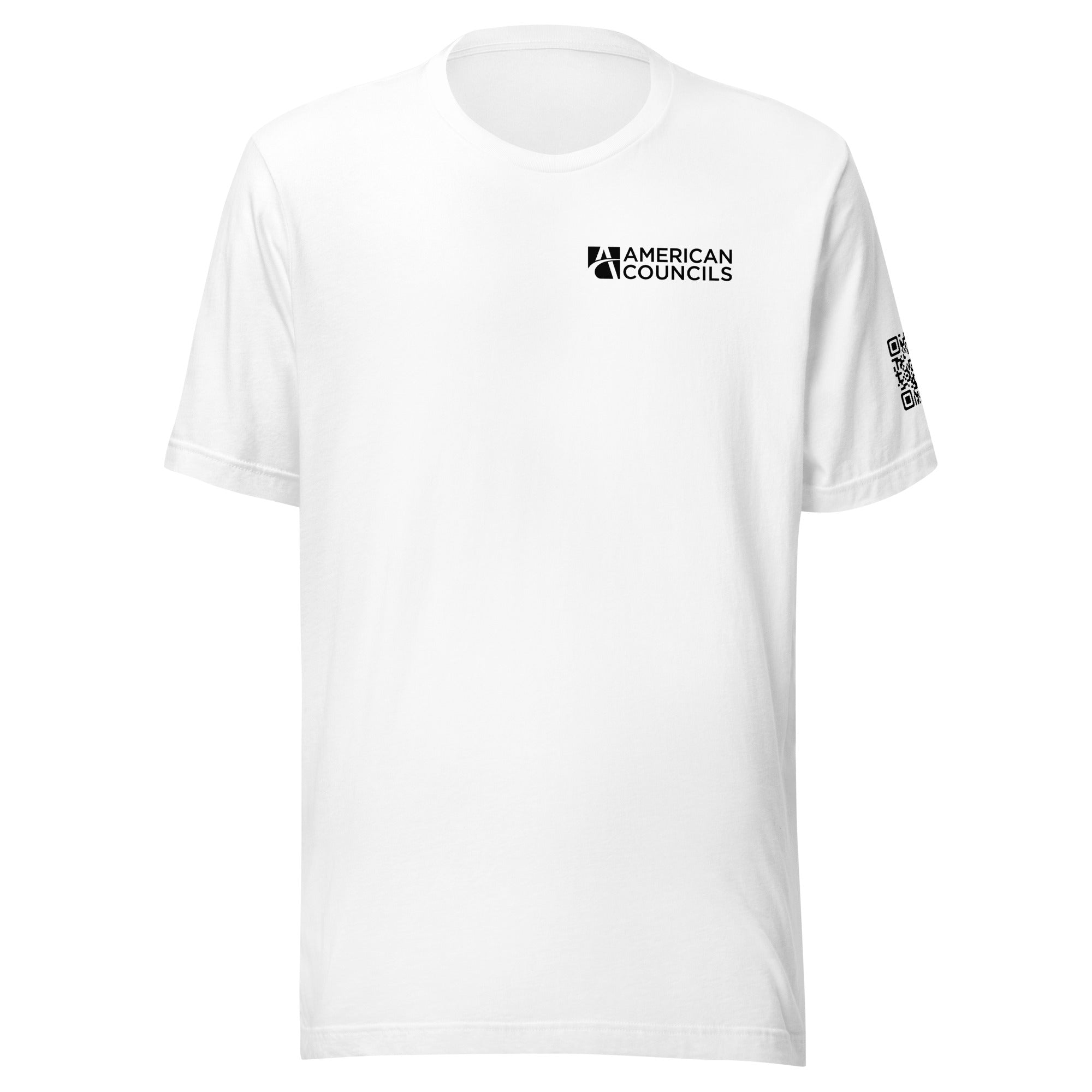 American Councils QR Code T-shirt- Black Lettering