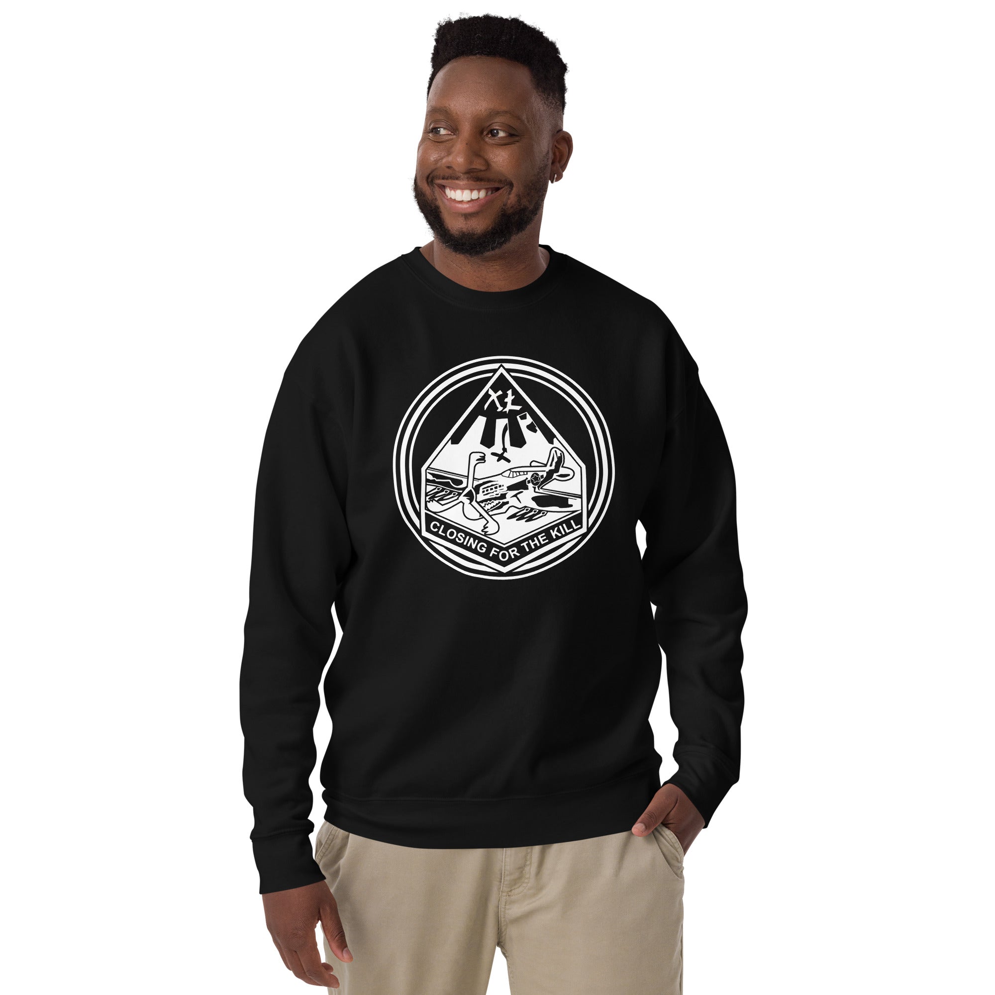 Squadron 40: Warhawks Border Premium Sweatshirt- White