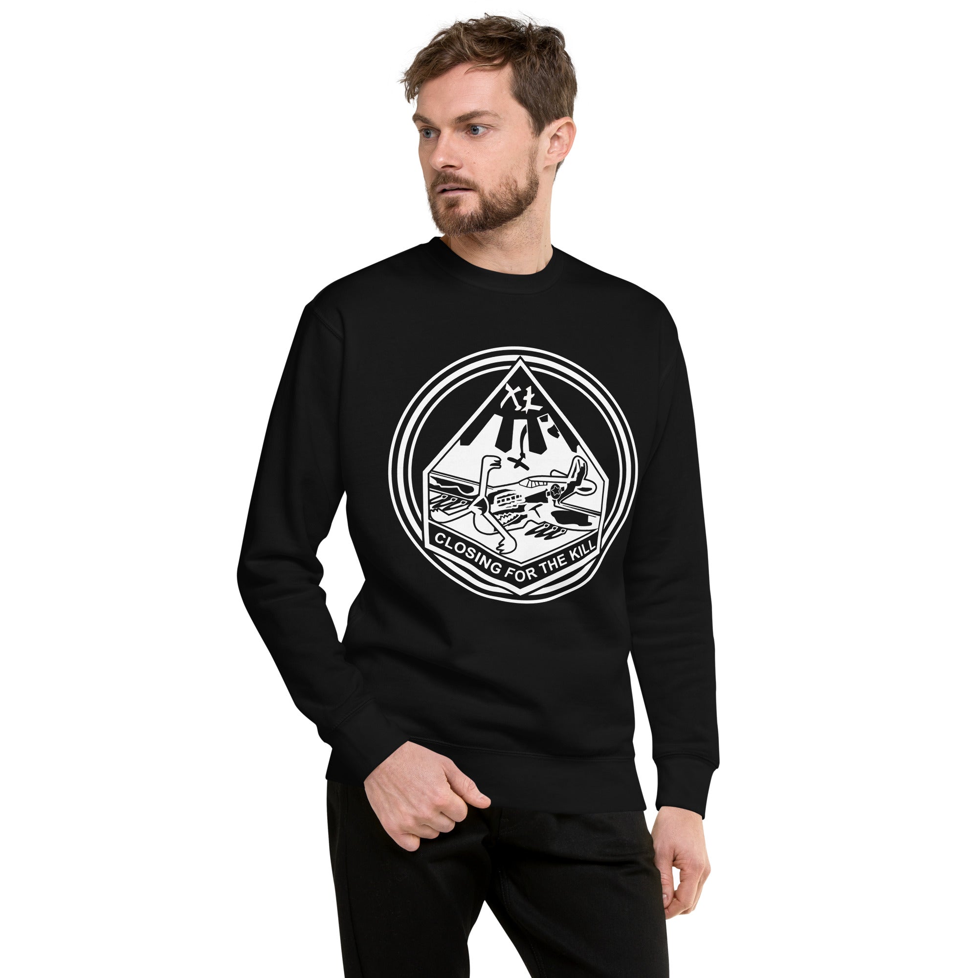 Squadron 40: Warhawks Border Premium Sweatshirt- White