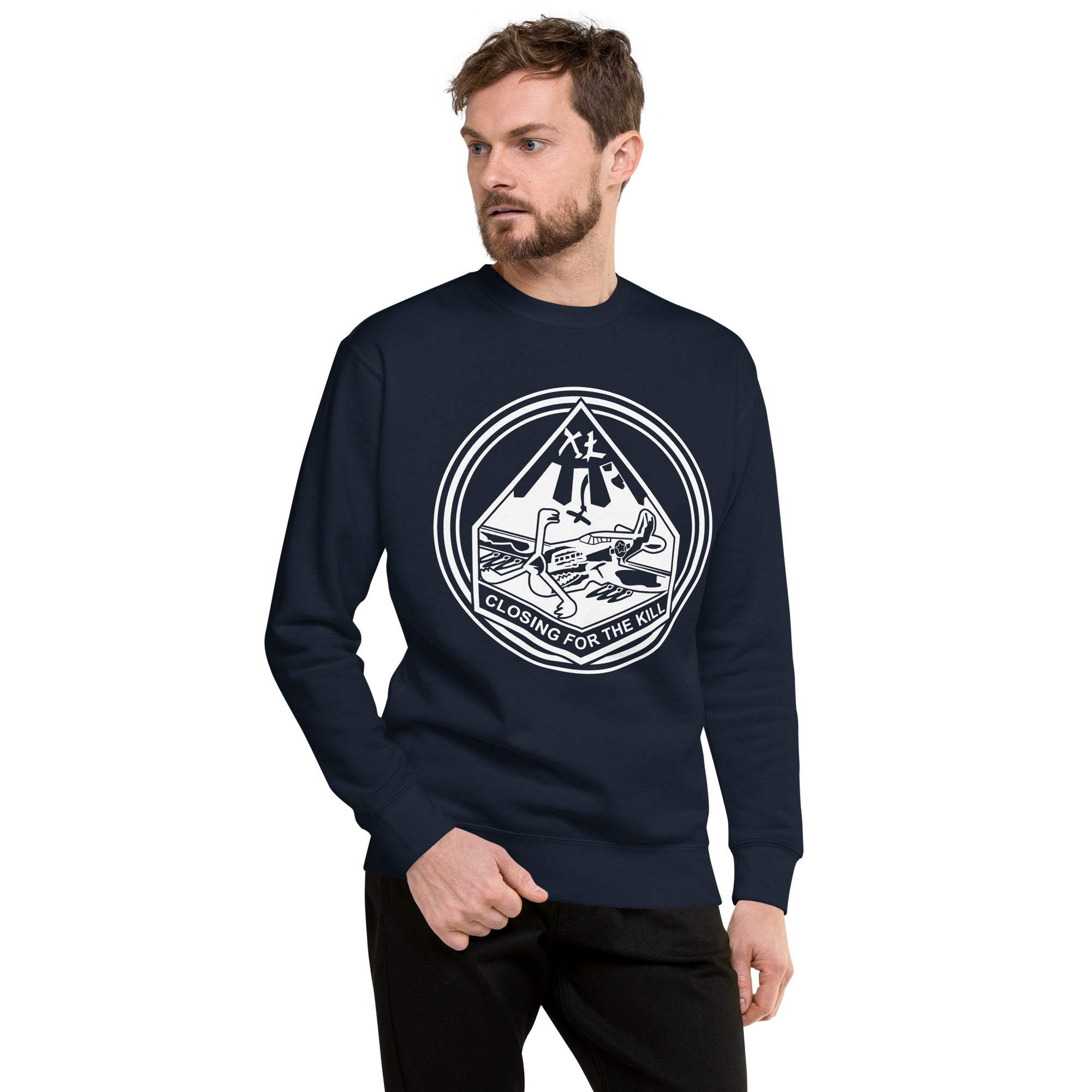 Squadron 40: Warhawks Border Premium Sweatshirt- White